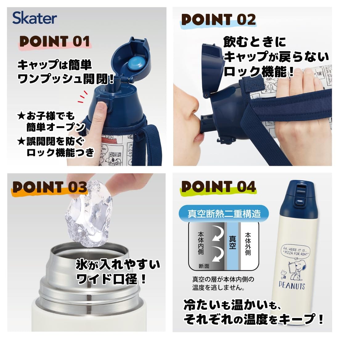 スケーター (skater) スポーツボトル 直飲み ボトルカバー付き キャラクター KSDC10 2