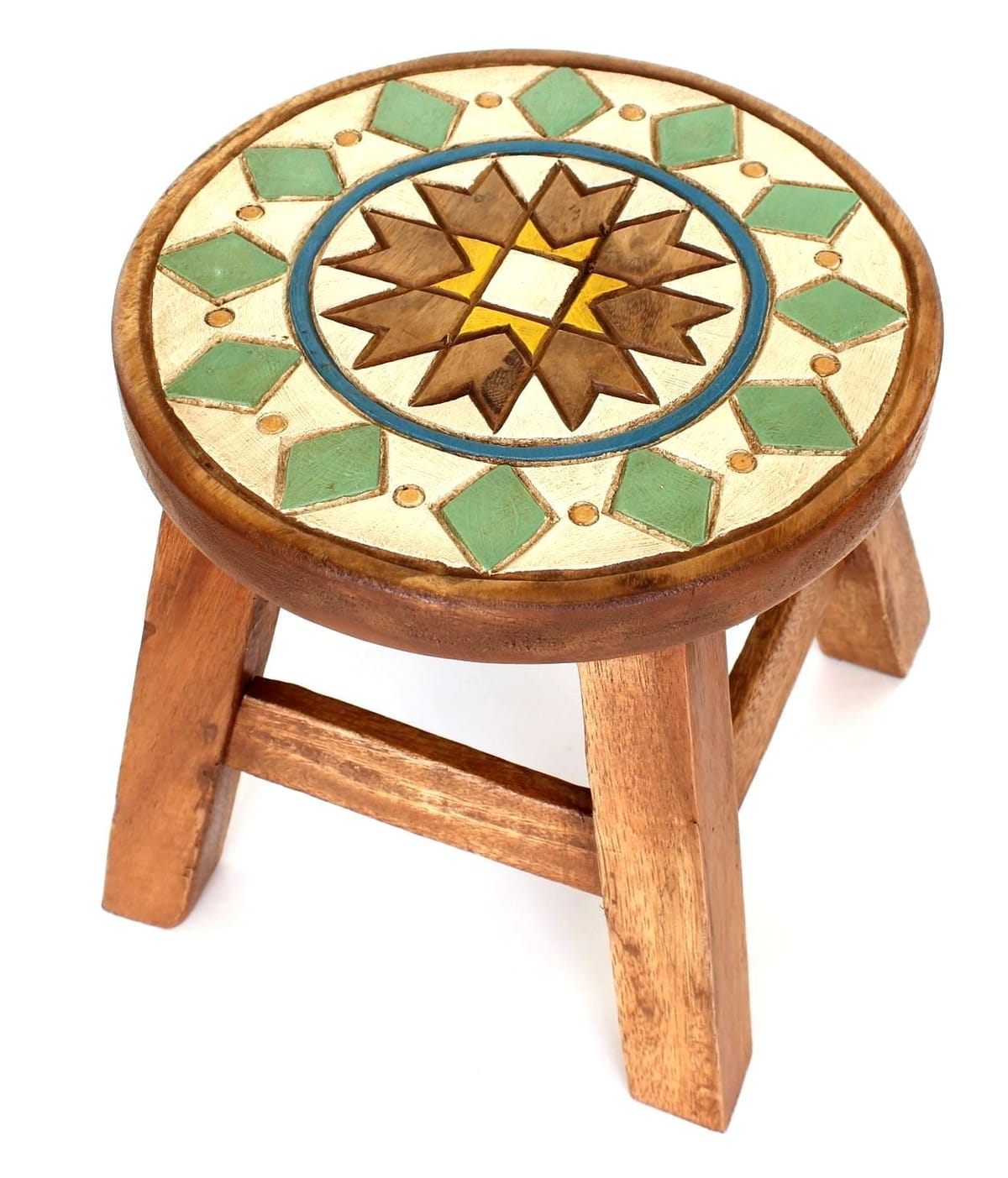 ハワイアン雑貨/インテリア 木製ラウンド スツール マラケシュ柄 【ハワイ雑貨】【お土産】