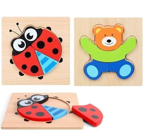 【2～6枚セット】 小物銘選 モンテッソーリ 型はめ 木製パズル 知育玩具 0歳 1歳 2歳 男の子 女の子 (..