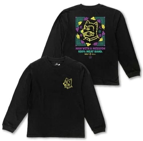 MAN WITH A MISSION （マンウィズアミッション）2024年 福袋 ロングTシャツ ロンT Tシャツ 黒（XL）