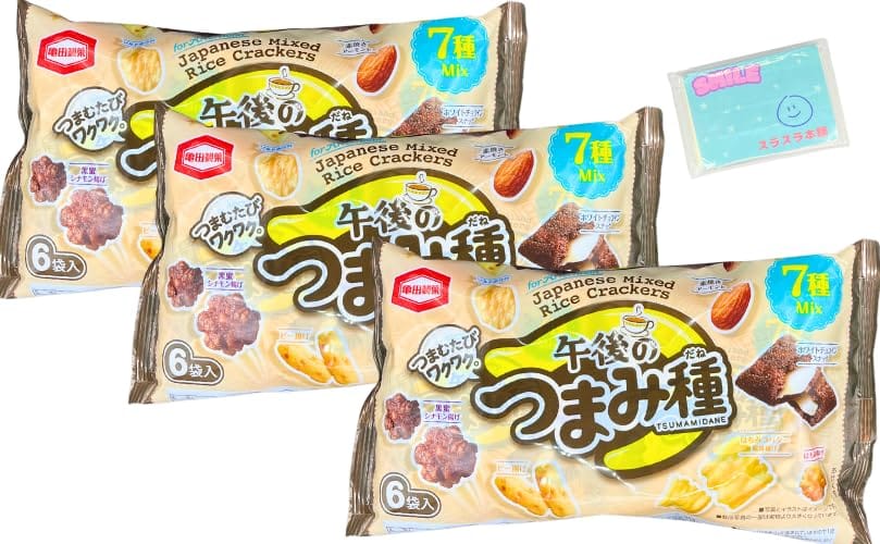 か めだ製菓 午後のつまみ種 95g入り×3袋セット ★スラスラ本舗オリジナルポケットティッシュ付き★