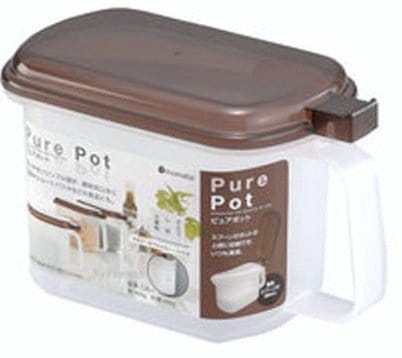 調味料入れ　ピュアポット　720ml　スプーン付　ブラウン