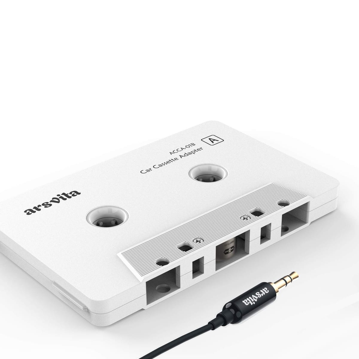 Arsvita カーオーディオカセットからAUXアダプター アップグレード3.5mm AUXプラグ付き、補助ナイロンケーブルテープアダプター。