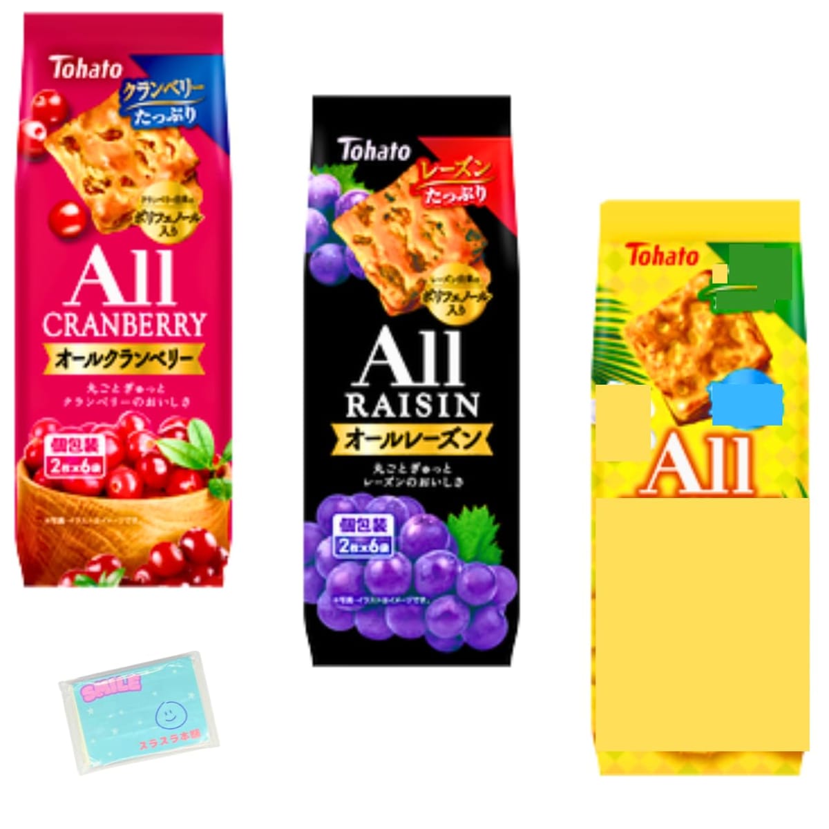 Monolog Style 東ハト 12枚 オールシリーズ 3種アソートセット 【(1)オールレーズン (2)オールクランベリー (3)季節限定味】 各種1袋ずつ 合計3袋セット 食べ比べセット ★スラスラ本舗オリジナルポケットティッシュ付き★