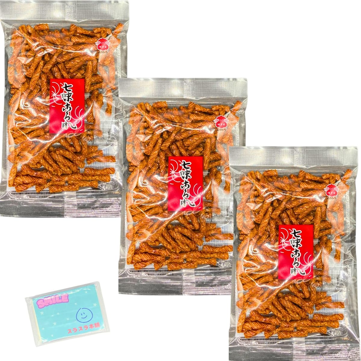 Monolog Style 塗壁製菓 七味あられ 75g ×3袋セット ★スラスラ本舗オリジナルポケットティッシュ付き★