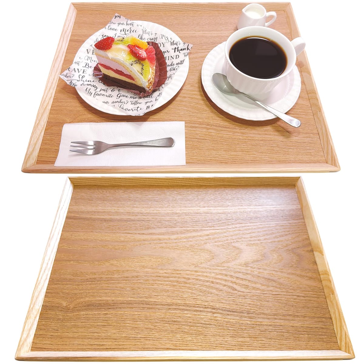 木製トレー 40×30cm おぼん 人気 カフェ おしゃれ ランチトレイ 木のトレー お盆 ランチョン 羽反 便利 アンティーク カフェトレイ ランチョンマット