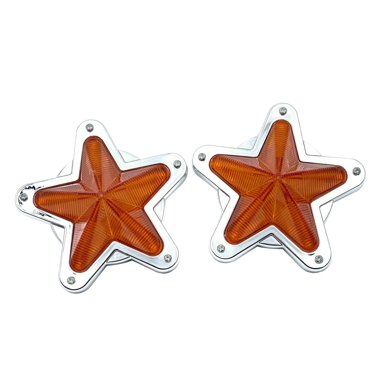 Crown Doris 汎用 LED 星型 サイド マーカー ランプ ライト レンズ レトロ トラック デコトラ 12V 24V 車 4個 セット オレンジ