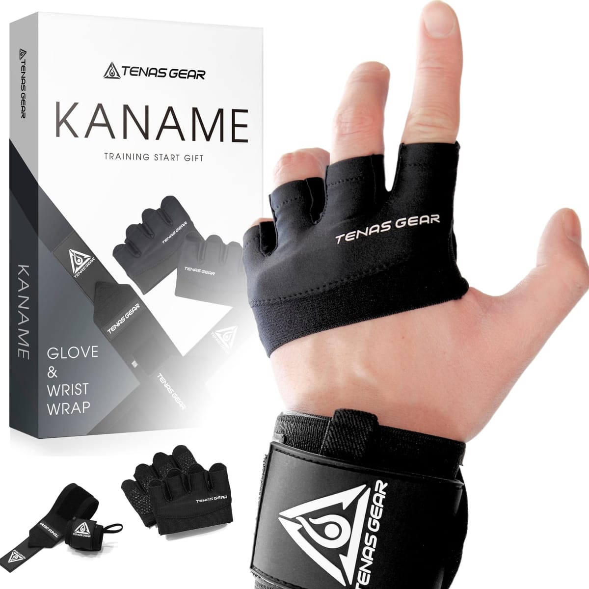 TENASGEAR カナメ【ジムトレ高コスパ2点セット】 リストラップ トレーニンググローブ 2点セット ウエイトトレーニング マメ防止 手首固定 ハニカム メンズ レディース 筋トレ ジム ダンベル ベンチプレス 懸垂 (L)