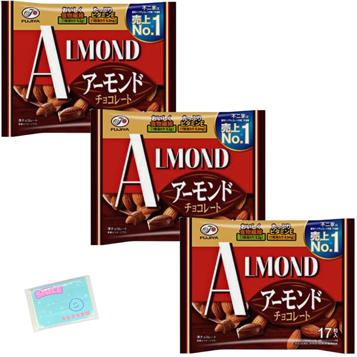 楽天ショップ ランポ 楽天市場店Monolog Style 不二家 アーモンドチョコレート 17粒入 ×3袋セット ★スラスラ本舗オリジナルポケットティッシュ付き★