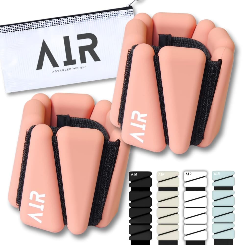 TENASGEAR AIR【家事トレ革命?女性目線デザイン】リストウェイトアンクルウェイト 2個セット 水中使用可 重量約910g シリコンウェイト ながら運動 ヨガ ピラティス ウォーキング