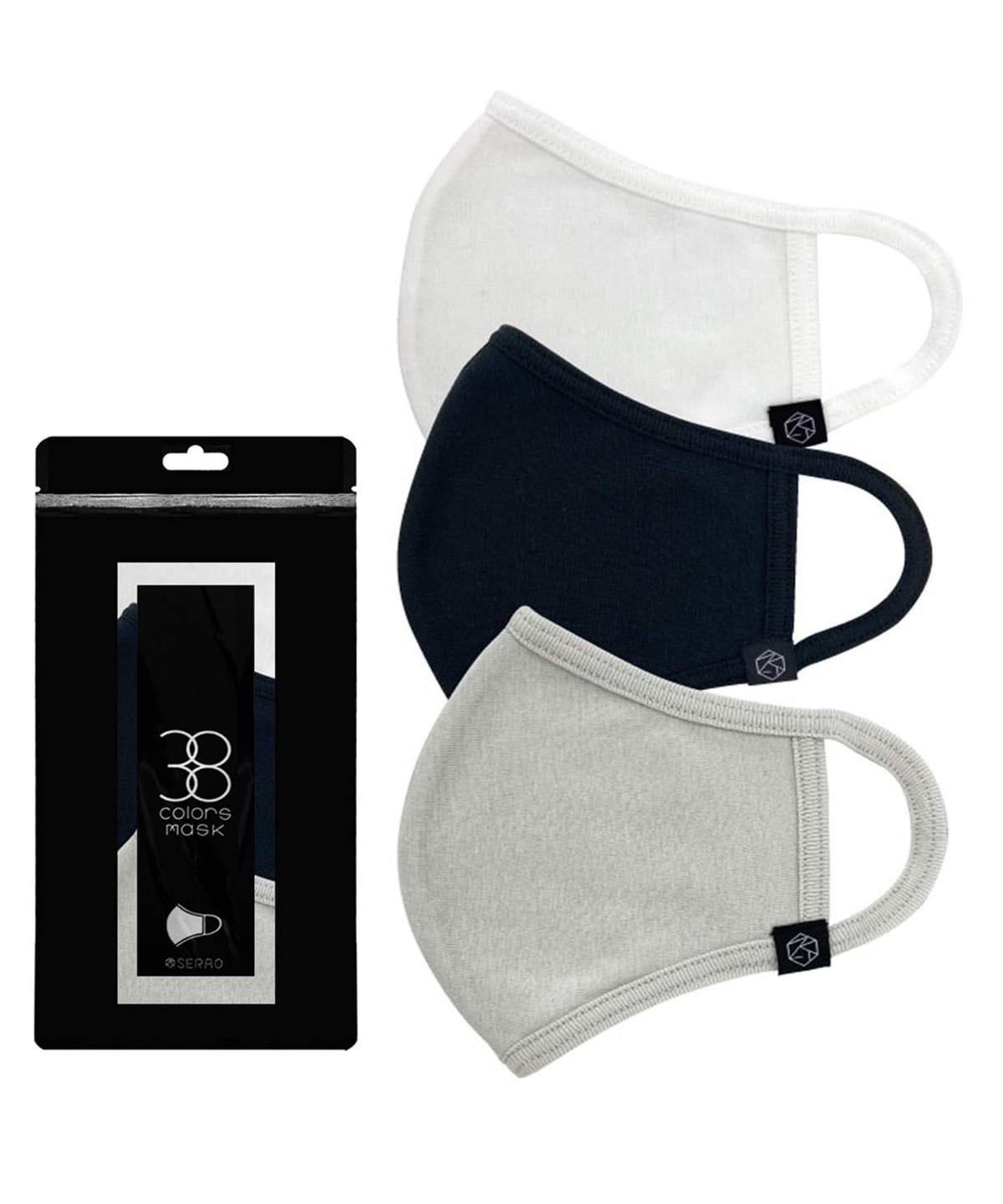 [SERAO] 3枚セット マスク 洗えるマスク 綿マスク 立体 コットンマスク 男女兼用 布マスク 蒸れない 3D立体裁断 伸縮性 繰り返し使える ホコリ 花粉対策 飛沫防止 38色マスク
