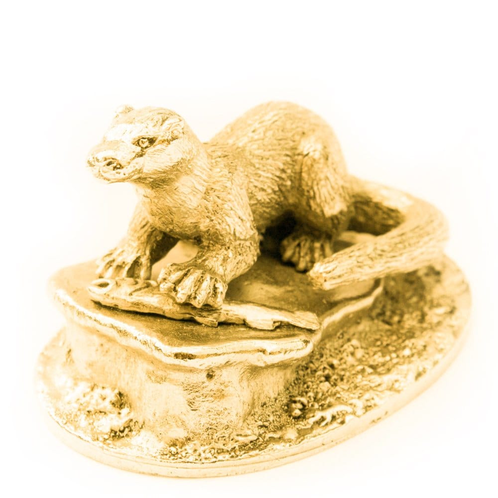 カワウソ（オーナメント） 22ct ゴールドプレート イギリス製 アニマル アート フィギュア コレクション