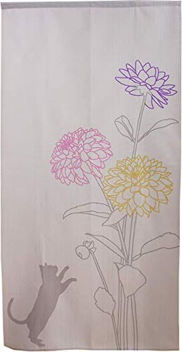 のれん工房 のれん ロング 壁飾り タペストリー 間仕切り 目隠し 半間のれん 洋柄 85×170cm 全3色 ネコ..