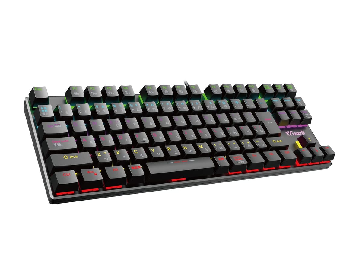 【WizarD】 ライト搭載91キー ゲーミングキーボード テンキーレス 有線 KL21C1 【日本人スタッフによる..