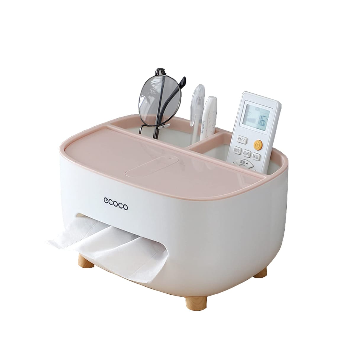 ★製品サイズ：21×16×12cm　重量：約430g　　材質：PP、ABS　※横幅が23cm程度の箱付ティッシュなどは箱ごと収納はできません。箱から出して入れるか、少し小さめの箱なしティッシュをお使いください。★収納付きの多機能ティッシュケ...