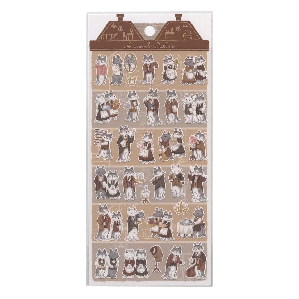 アニマルバトラー ステッカー【オオカミ】かわいい 動物 シール 82443