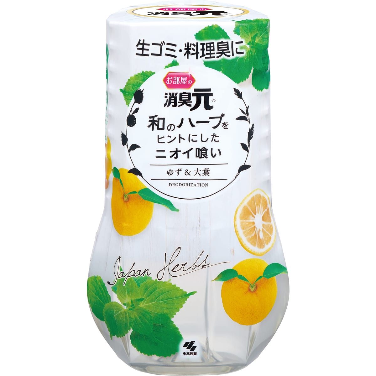 消臭元 お部屋の 和ハーブ 消臭 芳香剤 キッチン用 ゆず&大葉 400ml 置き型 キッチン特有のニオイを消..
