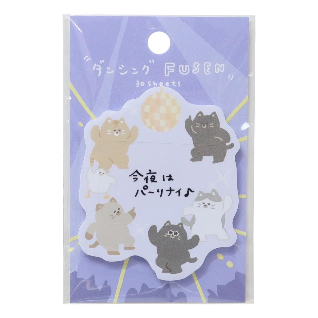 [付箋]ダンシングFUSEN/ネコ カミオジャパン 30枚綴り かわいい グッズ 通販