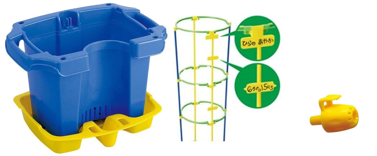 大和科学教材 植木鉢(うけざら付) かんたん支柱 水まきキャップ あさがお 栽培 3点セット まとめ買い 学校の教材