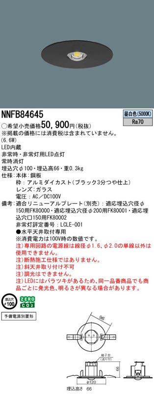 NNFB84645 LED非常灯 昼白色 非常用照明器具 パナソニック 黒枠タイプ [2]