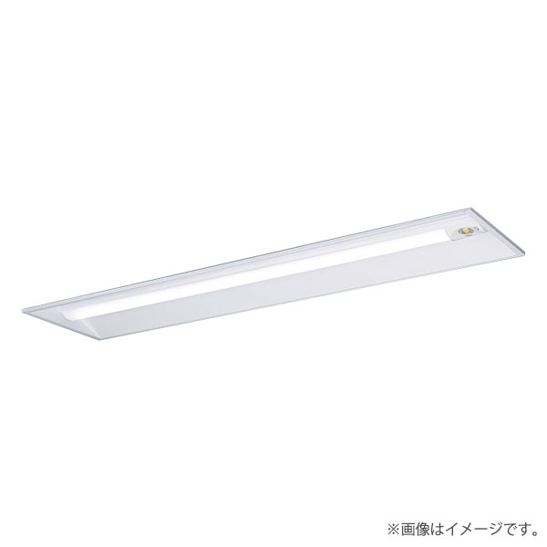 ※XLG413UGNLE9（XLG413UGN LE9）の後継品リニューアル用　天井埋込型　40形　一体型LEDベースライト（非常用）　30分間タイプ　自己点検スイッチ付・リモコン自己点検機能付・非常時LED一般出力型◆全光束：1940 lm　◆安定器出力型：定格出力型　◆安定器補足：＜出力固定型＞　◆電圧：100〜242 V　◆消費電力：14.2 W　◆消費効率：136.6 lm/W◆点検スイッチ付◆充電モニタ（緑）付◆自己点検スイッチ付◆天井埋込型、30分間タイプ、非常用照明器具・2000 lmタイプ・昼白色・非調光◆Ra83（常用光源）◆Ra70（非常用光源）◆非常灯評定番号：LALE-027【交換電池】FK792【リモコン】FSK90910K（別売）◆●水平天井埋込専用◆注）調光はできません。◆幅：328 mm　◆長：1274 mm　◆埋込穴幅：300 mm　◆埋込穴長：1257 mm　◆埋込高：100 mm◆質量：4.4 kg◆非常時・本体組込LED点灯　　常時・ライトバー点灯　◆色温度：5000 K　◆光束維持時間40000時間（光束維持率85％）LED内蔵電源ユニット内蔵メーカー希望小売価格はメーカーカタログに基づいて掲載しています