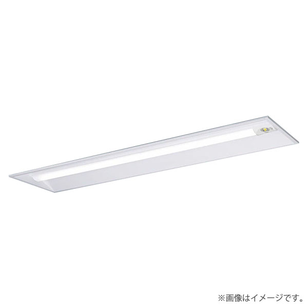 ※XLG431VGNCLE9（XLG431VGNC LE9）の後継品天井埋込型　40形　一体型LEDベースライト（非常用）　30分間タイプ　自己点検スイッチ付・リモコン自己点検機能付・非常時LED一般出力型◆全光束：3100 lm　◆安定器出力型：定格出力型　◆安定器補足：＜出力固定型＞　◆電圧：100〜242 V　◆消費電力：21.4 W　◆消費効率：144.8 lm/W◆点検スイッチ付◆充電モニタ（緑）付◆自己点検スイッチ付◆天井埋込型、30分間タイプ、非常用照明器具・3200 lmタイプ・昼白色・非調光◆Ra83（常用光源）◆Ra70（非常用光源）◆非常灯評定番号：LALE-027【交換電池】FK792【リモコン】FSK90910K（別売）◆注）調光はできません。◆幅：328 mm　◆長：1274 mm　◆埋込穴幅：300 mm　◆埋込穴長：1257 mm　◆埋込高：54 mm◆質量：3.6 kg◆非常時・本体組込LED点灯　　常時・ライトバー点灯　◆色温度：5000 K　◆光束維持時間40000時間（光束維持率85％）LED内蔵電源ユニット内蔵メーカー希望小売価格はメーカーカタログに基づいて掲載しています