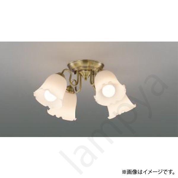 〜6畳　取付簡易型　グローブ押え式◆電球形LEDランプLDA10（E26）×4◆鋼・金古美色メッキ◆ガラス・乳白色消し◆高-241 幅-φ550mm 重-3.0kg◆光源寿命：40,000時間◆調光器との併用はできません消費電力:40.0W色温度:2700K電球色演色性:Ra80定格光束:3020lm固有エネルギー消費効率:75.4 lm/Wメーカー希望小売価格はメーカーカタログに基づいて掲載しています