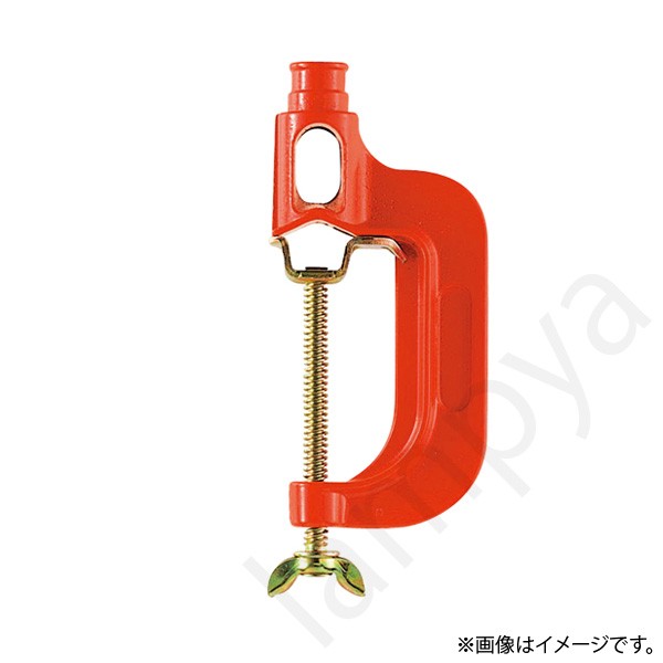 アイ ランプホルダ用バイスオレンジ質量：170g万力式に丸棒パイプはφ50mm、平板は60mmまで取付けできます。移動を必要とする工事現場の照明に使用します。
