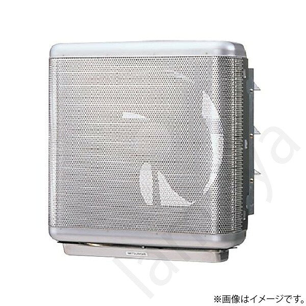 産業用換気扇インテリア有圧換気扇厨房用（フィルター付）排気専用本体：金属化粧枠：ステンレス羽根：金属単相100V用埋込寸法：400mm角35cm●強弱付●電気式シャッター●耐熱ビニルキャプタイヤケーブル（3芯）2m 付属（プラグはお客様手配）●ベルマウスは鋼板製