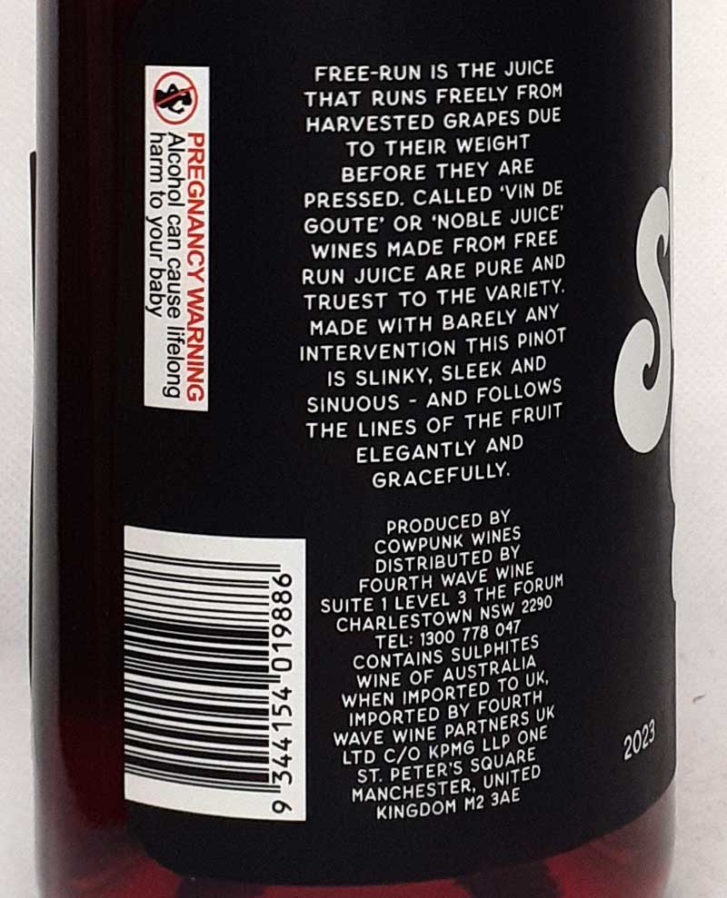 ザ ベア タッチ スリンキー ベア ピノノワール 赤ワイン オーストラリア 750ml フォース・ウェイヴ・ワイン 自然派 The Bare Touch Slinky Bare Pinot Noir lamuno-10002198 自然派ワイン La Muno 楽天市場店 サンプル画像2