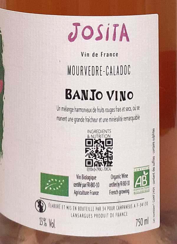 バンジョー・ヴィーノ ジョジータ ロゼワイン フランス南西部 750ml 自然派 ナチュラルワイン Banjo Vino Josita lamuno-10003312 自然派ワイン La Muno 楽天市場店 サンプル画像2