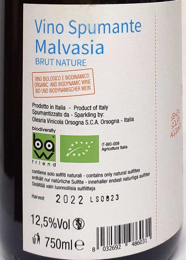 ババル マルヴァジア スプマンテ ブリュット ナチュール 発泡白ワイン 750ml 酸化防止剤無添加 イタリア アブルッツォ ナチュラルワイン オルソーニャ Babalu Malvasia Spumante Brut Nature lamuno-10002609 自然派ワイン La Muno 楽天市場店 サンプル画像2