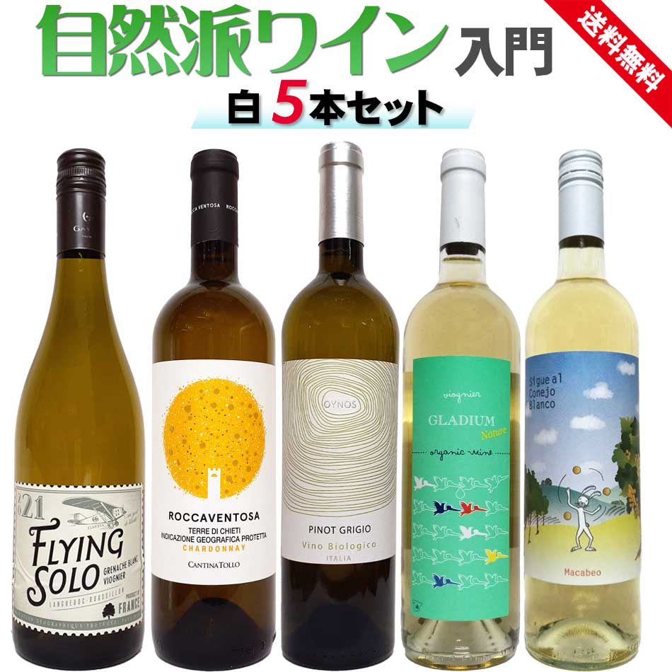 ワイン飲み比べセット 自然派ワイン入門セット 白ワイン 5本セット フランス イタリア スペイン ナチュラルワイン お試し 飲み比べ 飲みやすい 家飲み 誕生日 プレゼント ラムーノ