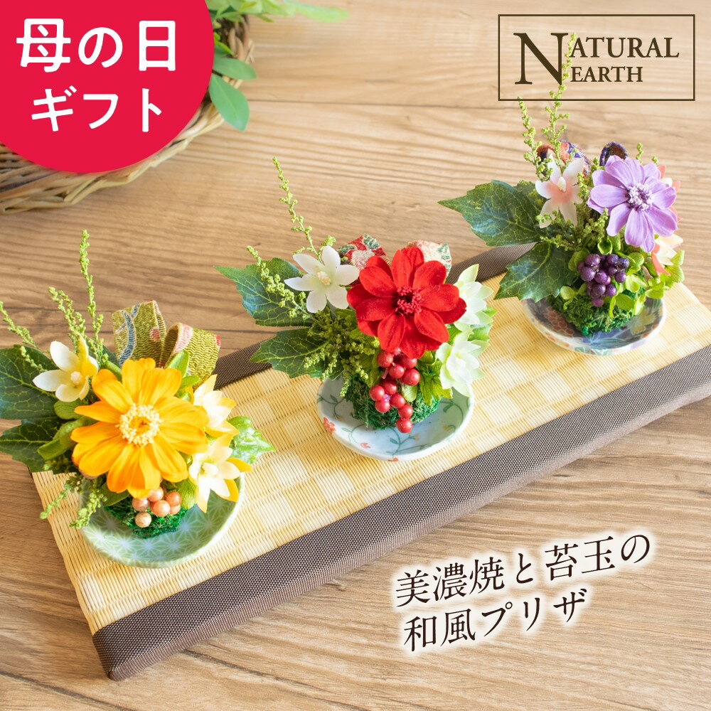 母の日 ★ 和風 美濃焼皿の苔玉 プリザ プリザーブドフラワー フラワー 早割 送料無料 孫 花 プレゼント に人気 祖父 祖母 2023 おばあちゃん おじいちゃん お花 アレジメント フラワーアレンジメント アレンジ フラワーアレンジ ランキング ラッピング