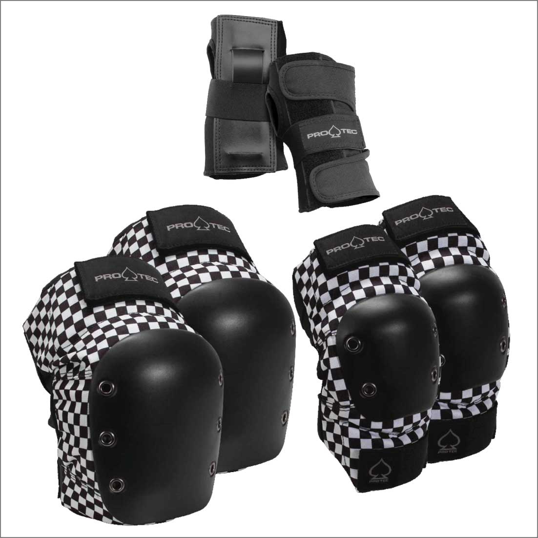 PRO-TEC STREET GEAR JR PAD 3pack CHECKER ジュニア用プロテクターセット 自転車 スケート ウィンター..