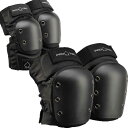 PRO-TEC KNEE&ELBOW PAD BLACK ヒザ&ヒジ用プロテクターセット 自転車 スケート ウィンタースポーツ メンズ レディース ジュニア