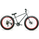 自転車 BRONX 26BRONX-DD マットグレー×レッドリム ブロンクス ファットバイク レインボー ビーチクルーザー 26インチ 極太タイヤ おしゃれ ...