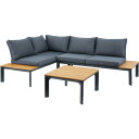 【屋外用】 ガーデンソファ&テーブルセット 屋外用ソファー ガーデンソファー アウトドア家具 リゾートソファーダークグレー モダン リゾート アウトドア お家時...