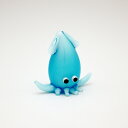 【ガラス細工】 イカ(LB:ライトブルー) ミニチュア フィギュア ジオラマ 動物 魚 海豹 貝 化石 100498 ガラス ガラス工芸 工芸品 観葉植物用フィギュア テラリウム アクアリウム