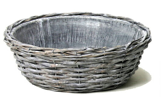 金属インナー／グレー柳寄植カゴ　S