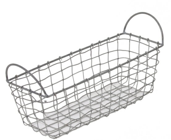 ナチュラルワイヤー中3号三連鉢用耳付籠