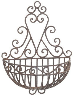 アイアン フラワーバスケット 壁掛け （大） アンティーク調 花かご 花篭 バスケット カゴ かご 籠 篭 ..
