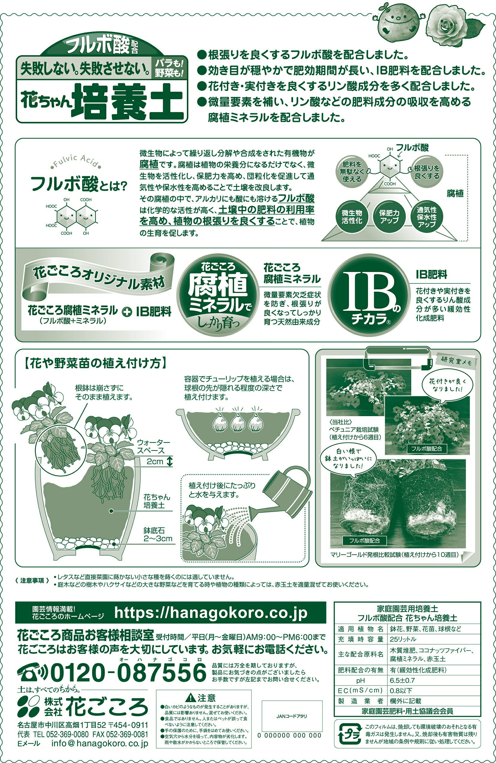 【楽天市場】フルボ酸配合 花ちゃん培養土 25L （1袋）：LAND PLANTS 楽天市場店