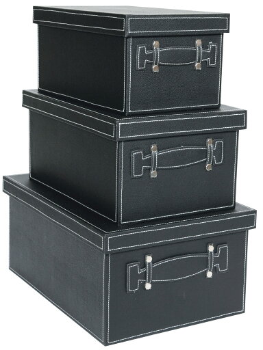 フェイクレザー ボックス(BL)L・M・S ※3個セット 40013 フェイクレザー ボックス(BL)L・M・S ※3個セット 40013