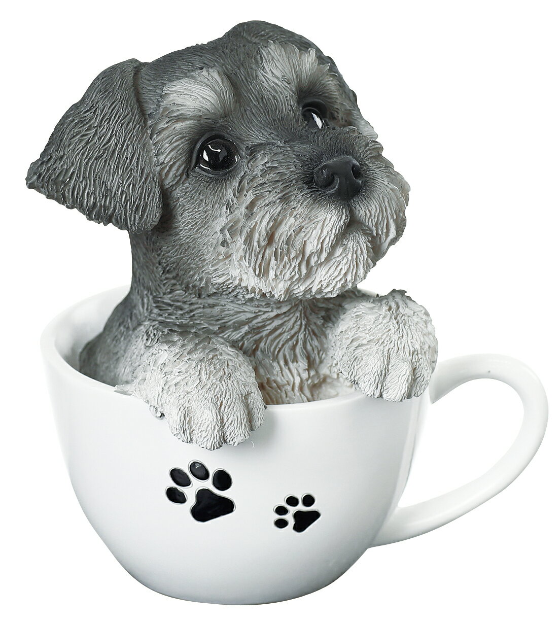 犬の置物 （シュナウザー） マグカップ犬 14087 ミニチュアシュナウザー 子犬 ドッグオーナメント オーナメント 動物 アニマル マスコット ガーデン ガーデニング ガーデンオブジェ オブジェ