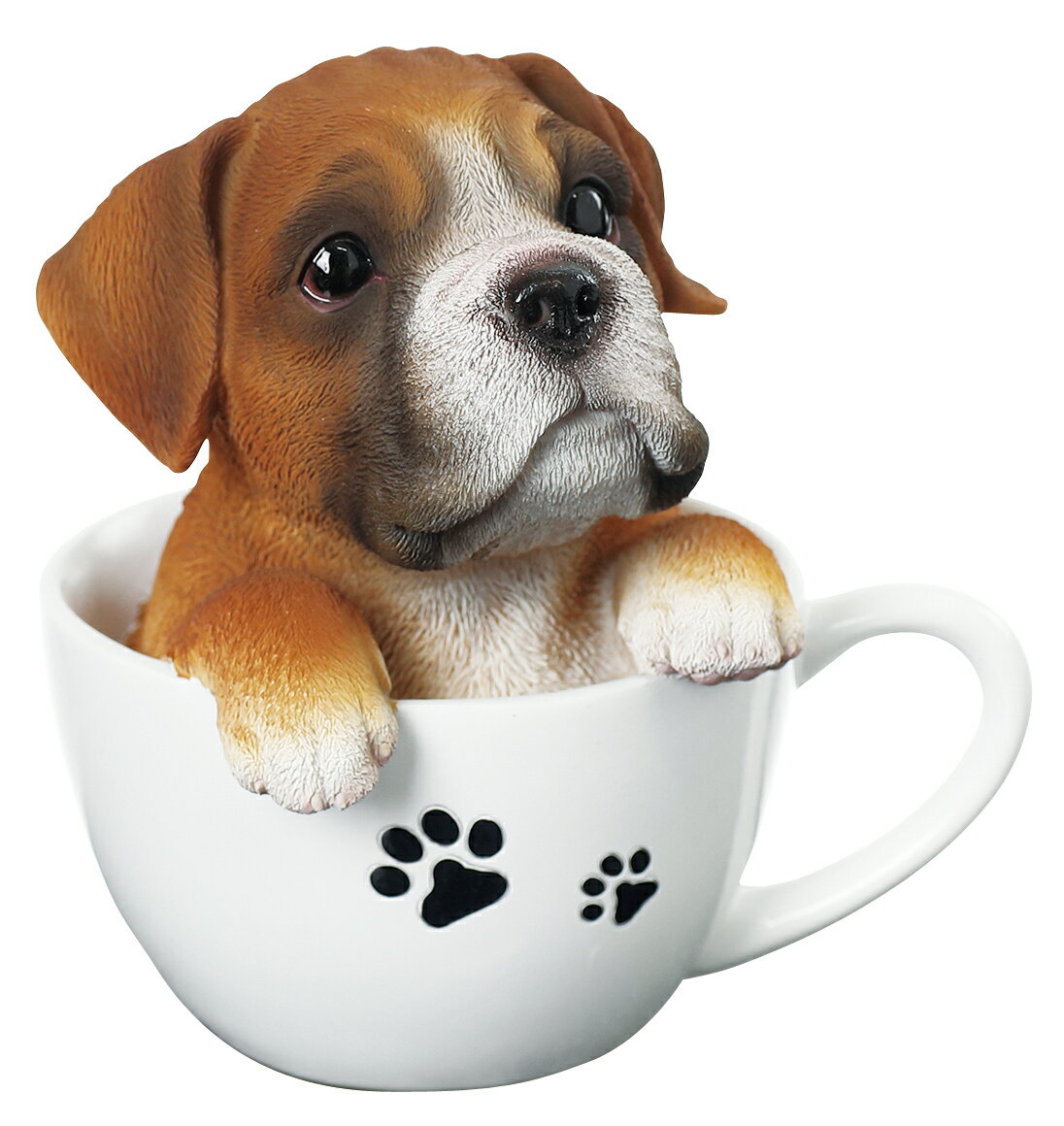 犬の置物 （ボクサー） マグカップ犬 14092 ボクサー犬 子犬 ドッグオーナメント オーナメント 動物 アニマル マスコット ガーデン ガーデニング ガーデンオブジェ オブジェ