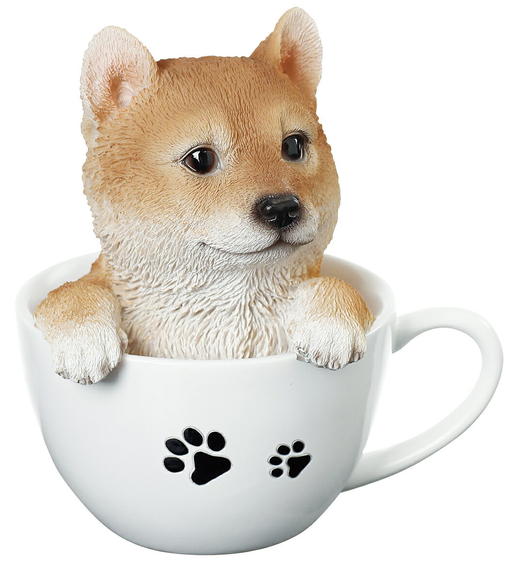 犬の置物 （マメシバ：豆柴） マグカップ犬14093 シバ 柴 シバケン 柴イヌ 子犬 柴犬 ドッグオーナメント オーナメント 動物 アニマル マスコット ガーデン ガーデニング ガーデンオブジェ オブジェ