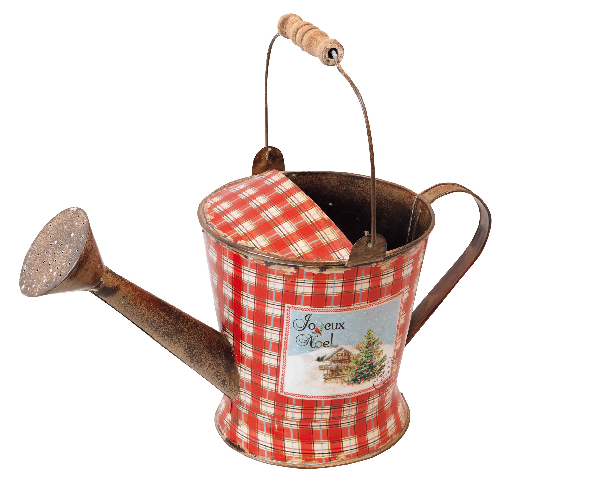 ジョウロ （チェック柄クリスマス）ジョウロ ジョーロ みずさし 水さし ピッチャー型 82326