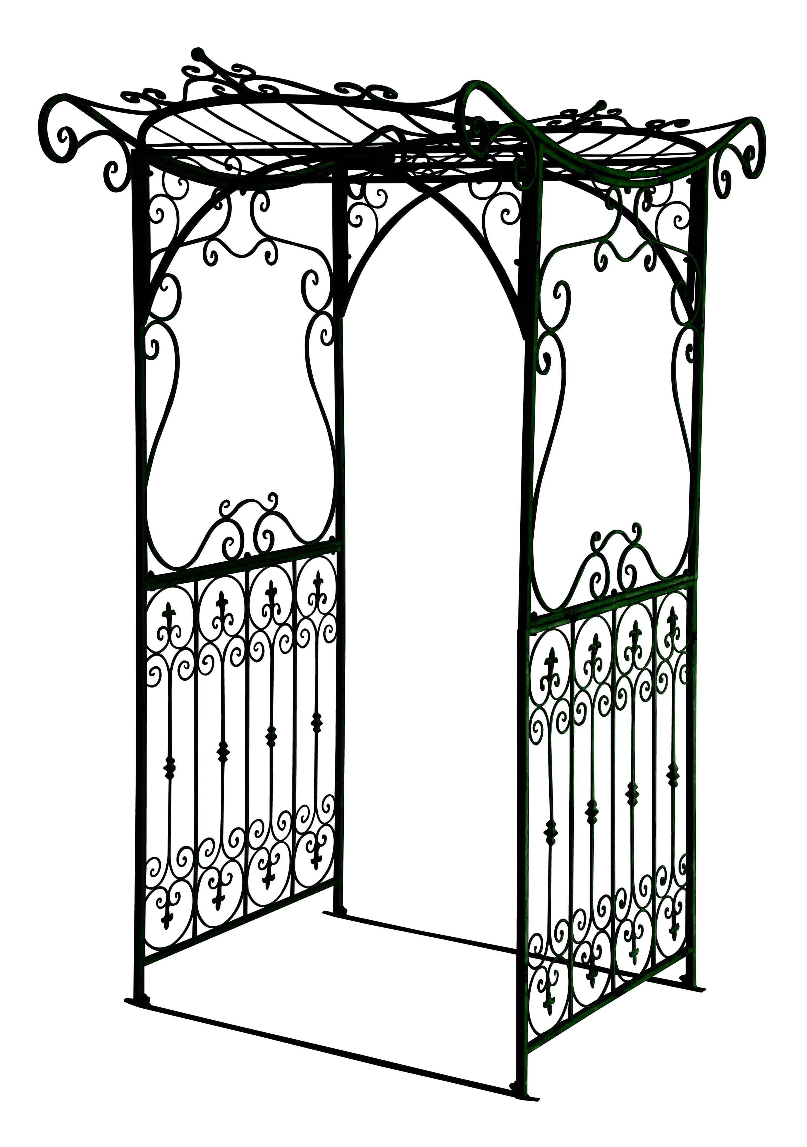 ガーデンアーチ 黒色（高級品：ロートアイアン風） 高さ：2350 幅：1130 トンネル お庭の入口 扉 境界 ..