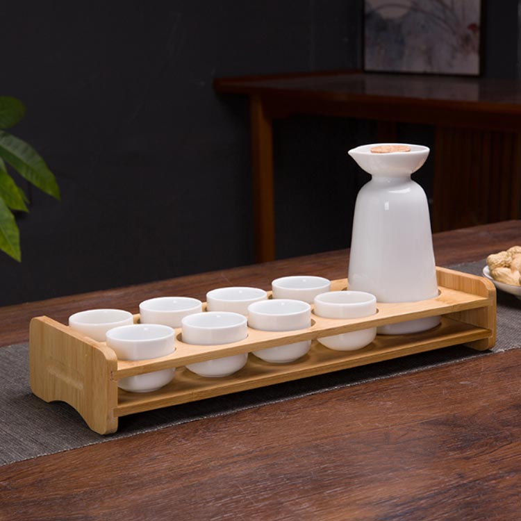 LANDBOX STOREのスタント付き セット 徳利 おちょこ 陶器 和風 おしゃれ プレゼント 酒器セット 和酒 お猪口 4/6個 父の日 敬老の日 誕生日 日本酒｜アングル2